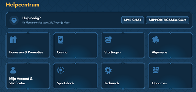 Casea Casino support